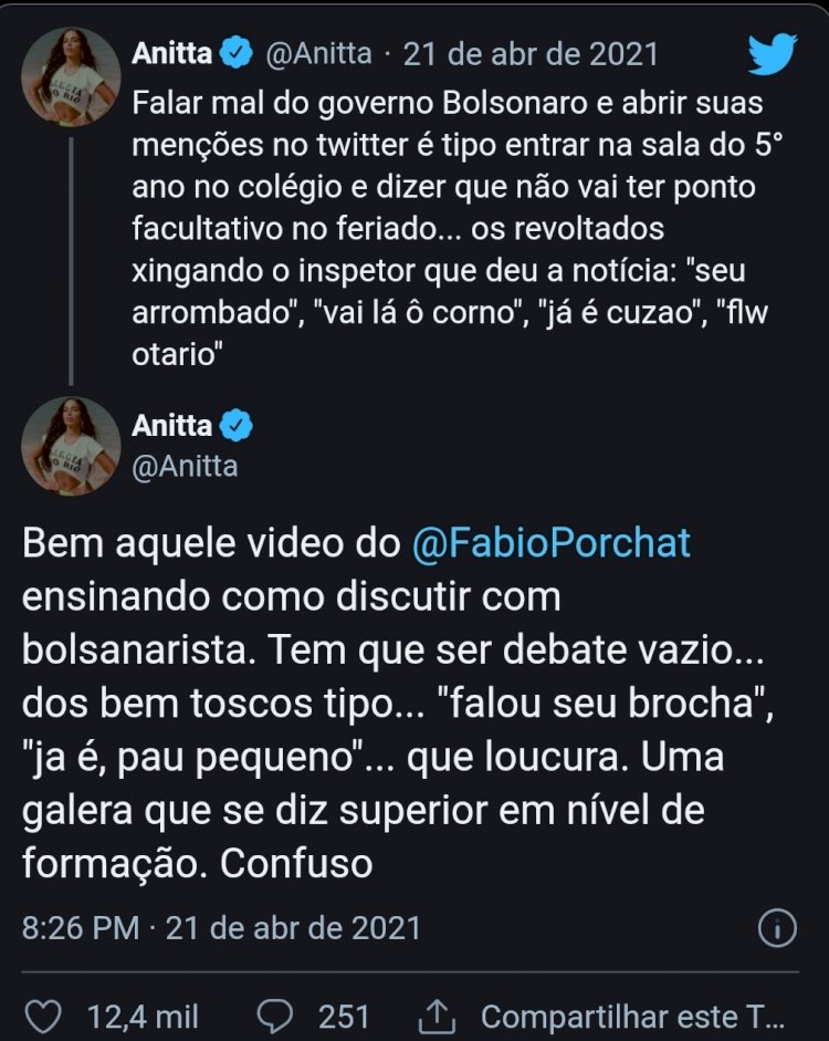 Anitta pede #ForaSalles e ministro responde a chamando de teletubbie