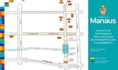 Trecho da avenida Tarumã será interditado para execução de obras do Prosamim