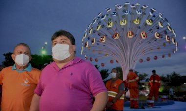 Prefeitura entrega rotatória Umberto Calderaro restaurada após ataques