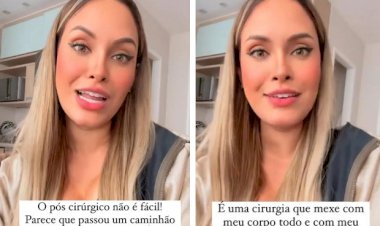Ex-BBB Sarah sobre pós-operatório de plásticas: "Dores em todo o corpo"