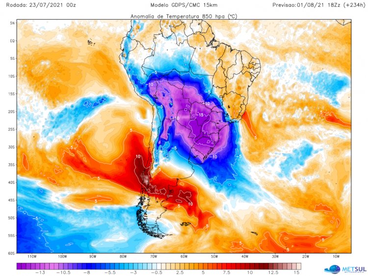 ONDA DE FRIO PODE SER UMA DAS MAIS INTENSAS NESTE SÉCULO NO BRASIL