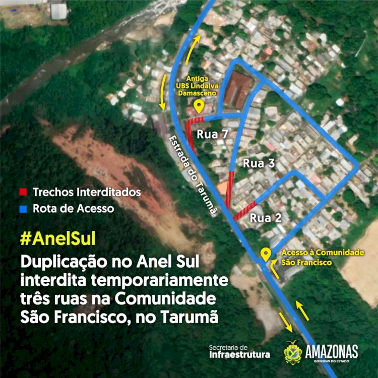 Seinfra alerta para interdições em ruas da Comunidade São Francisco, na zona oeste