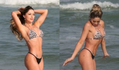 Carol Narizinho renova bronze em praia no Rio de Janeiro