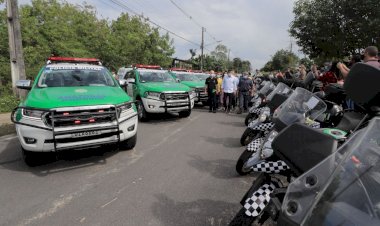 Governador Wilson Lima entrega 65 viaturas, 30 motos e armamentos para as forças de segurança