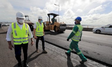 Wilson Lima vistoria obras do novo pavimento da Ponte Phelippe Daou e dos primeiros 34 quilômetros da AM-070