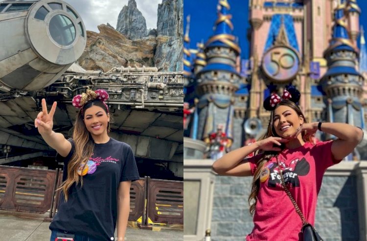 Ex-miss Amazonas, vereadora Brena Dianná falta a 1ª sessão do ano na Câmara e ostenta fotos na Disney