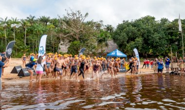 Maratona aquática reúne mais de 80 atletas em aldeia indígena sustentável