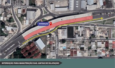 Prefeitura faz interdição temporária de alça do viaduto do Manoa