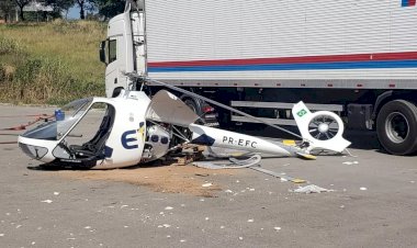 Helicóptero cai em Contagem, na Grande BH