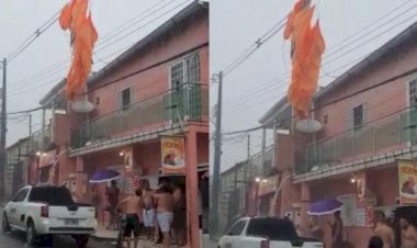 Paraquedista cai em fios de energia durante chuva em Manaus