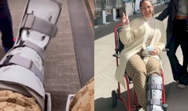 Valesca Popozuda sofre acidente e aparece em cadeira de rodas