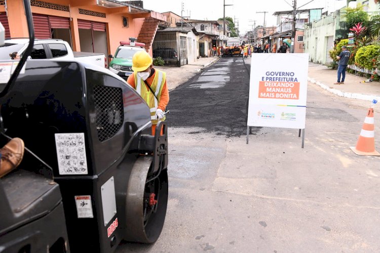 Prefeitura de Manaus e governo do Amazonas iniciam serviços de infraestrutura do programa 'Asfalta Manaus' no bairro Santo Antônio