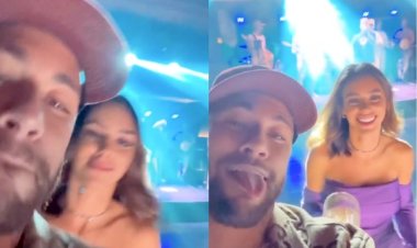 Neymar curte noite de pagode com a namorada Bruna Biancardi