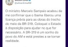 Ibama emite licença prévia para reconstrução de trecho do meio da BR-319, no Amazonas