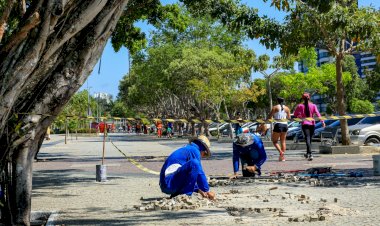 Prefeitura recompõe calçadão de pedras portuguesas da Ponta Negra