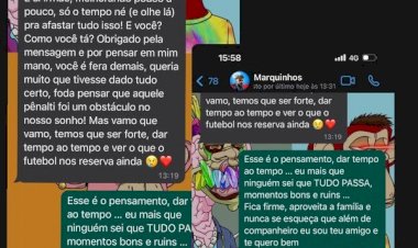 Neymar expõe mensagens com companheiros após queda: "Dá vontade de chorar"