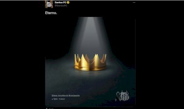 Santos publica homenagem a Pelé: "Eterno"