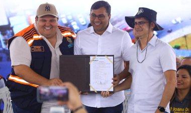 Wilson Lima e David Almeida assinam ordem de serviço para construção do Complexo Viário Bola do Produtor