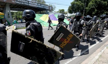 Forças de Segurança do Amazonas retiram acampamento da frente do CMA