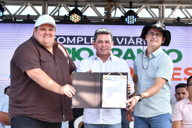 Prefeito David Almeida e vice-governador Tadeu de Souza destacam avanços na infraestrutura viária com construção de viaduto na avenida das Torres