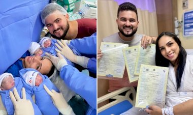 Mulher dá à luz quadrigêmeos em gravidez descoberta ao investigar tumor