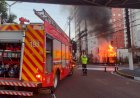 Corpo de Bombeiros combate incêndio em subestação de energia no bairro Ponta Negra