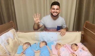 Pai de quadrigêmeos nascidos há dois meses revela nova rotina e o que aprendeu sobre paternidade: 'Tempo que era vago agora é das crianças'