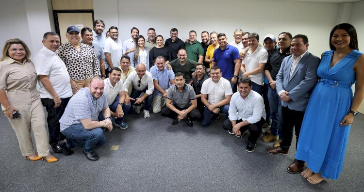 Governador Wilson Lima se reuniu, hoje, 18/08/23, com a bancada de Vereadores, Deputados Estaduais, Federais e Prefeitos do União Brasil