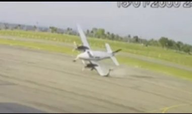 Avião bate no chão, explode e 2 morrem em Cuiabá; vídeo