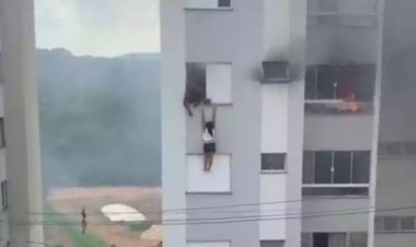 Neta bota fogo em apartamento com avós, que pulam do prédio