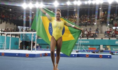 Rebeca Andrade é campeã pan-americana da prova de salto sobre a mesa