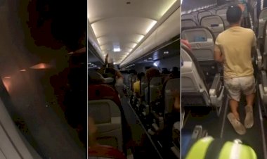 Turbina de avião pega fogo e avião faz pouso de emergência em Salvador; assista