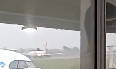 Asfalto de pista 'salta' e atinge avião da Gol antes de decolar em Navegantes-SC