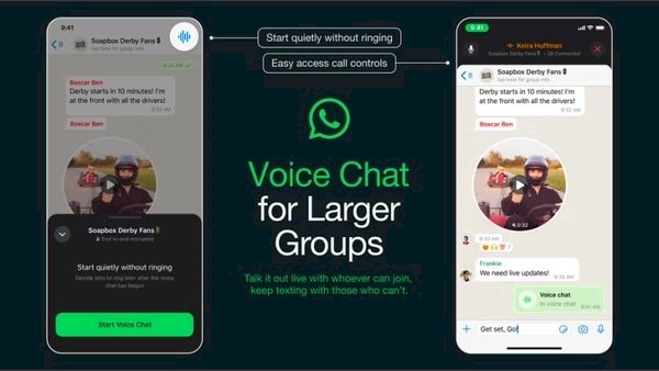 WhatsApp anuncia bate-papo de voz em grupos com mais de 33 pessoas