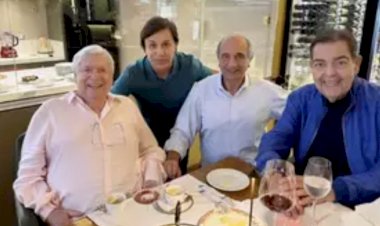 Após transplante de coração, Faustão reaparece em jantar com amigos