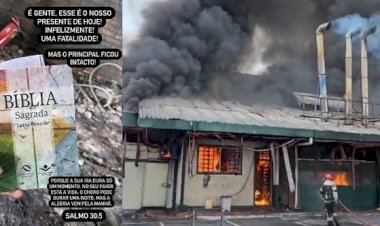 Churrascaria publica foto de bíblia encontrada após incêndio em Manaus: 'o principal ficou intacto'