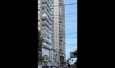Veja fotos de prédio de 19 andares que foi evacuado no litoral de SP após colapso