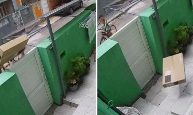 Após TV ser arremessada por cima de portão, empresa mandou SMS para cliente perguntando como foi a entrega