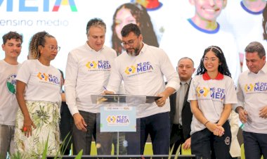 Governador Wilson Lima e ministro da Educação Camilo Santana lançam programa Pé-de-Meia no Amazonas