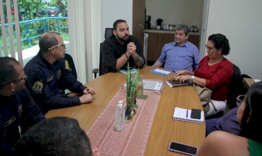 Guarda Municipal alinha ações de segurança nas escolas municipais em reunião com a Semed