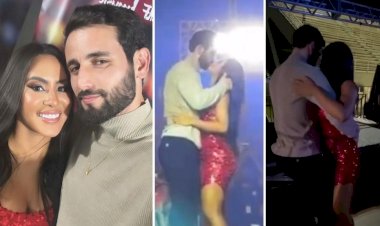 Ex-BBBs Isabelle e Matteus dançam coladinhos e se beijam no show de Joelma em Manaus