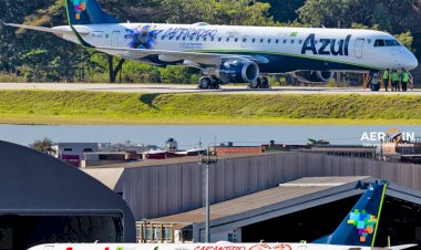 Azul homenageia o Festival de Parintins com pintura alusiva aos Bois Caprichoso e Garantido