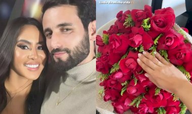 Ex-BBB Isabelle Nogueira ganha flores e anel de Matteus Amaral, e se declara