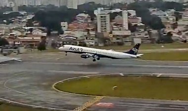 Avião da Azul decola pouco antes do fim da pista no Aeroporto de Congonhas; companhia abre apuração interna