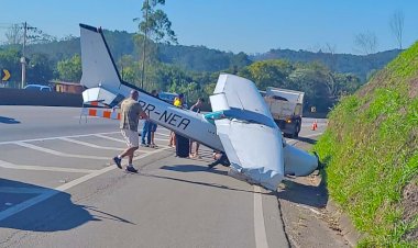 Avião Cessna 152 faz pouso forçado na Rodovia Régis Bittencourt em Juquitiba, Grande SP, diz PRF