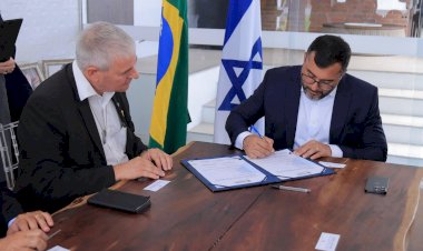 Wilson Lima recebe embaixador de Israel no Brasil e assina acordo de cooperação técnica