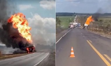 Vídeo: equipe do SBT fica ferida após explosão de caminhão-tanque