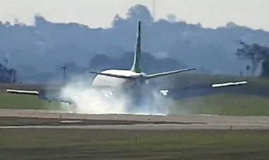 Boeing 737-400 Cargueiro faz pouso de emergência, estoura pneu e fecha pista de Viracopos