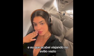 Vídeo: jovem viraliza após relatar viagem sem nenhum outro passageiro em avião; entenda