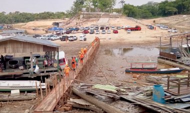 Prefeitura constrói ponte de 80 metros na marina do Davi em razão da estiagem